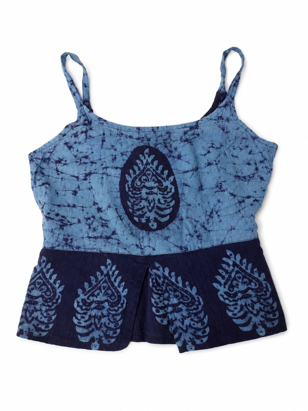 Charlotte Russe Y2K Blue Batik Print Top